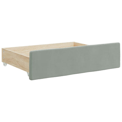 Daybed with Trundle&Drawers without Mattress Light Grey 90x190 cm