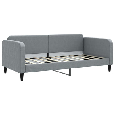 Daybed with Trundle without Mattress Light Grey 90x190 cm