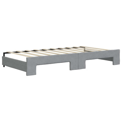 Daybed with Trundle without Mattress Light Grey 90x190 cm