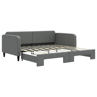 Daybed with Trundle without Mattress Dark Grey 90x190 cm