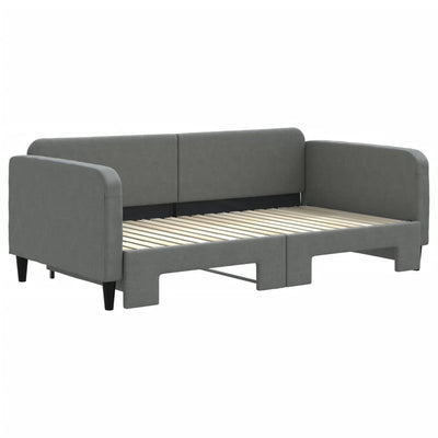 Daybed with Trundle without Mattress Dark Grey 90x190 cm