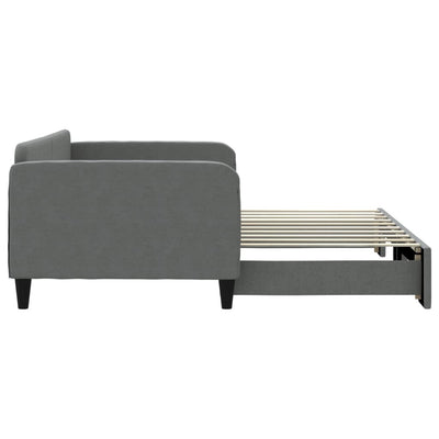 Daybed with Trundle without Mattress Dark Grey 90x190 cm