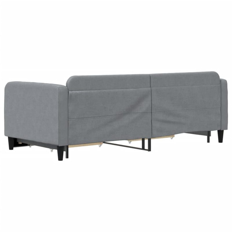 Daybed with Trundle&Drawers without Mattress Light Grey 90x190 cm