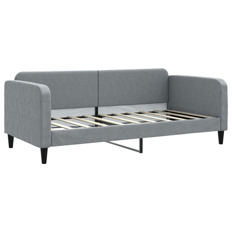 Daybed with Trundle&Drawers without Mattress Light Grey 90x190 cm