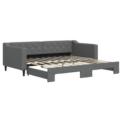 Daybed with Trundle without Mattress Dark Grey 90x190 cm