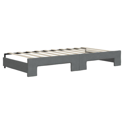 Daybed with Trundle and Drawers Dark Grey 92x187 cm Single Size Fabric