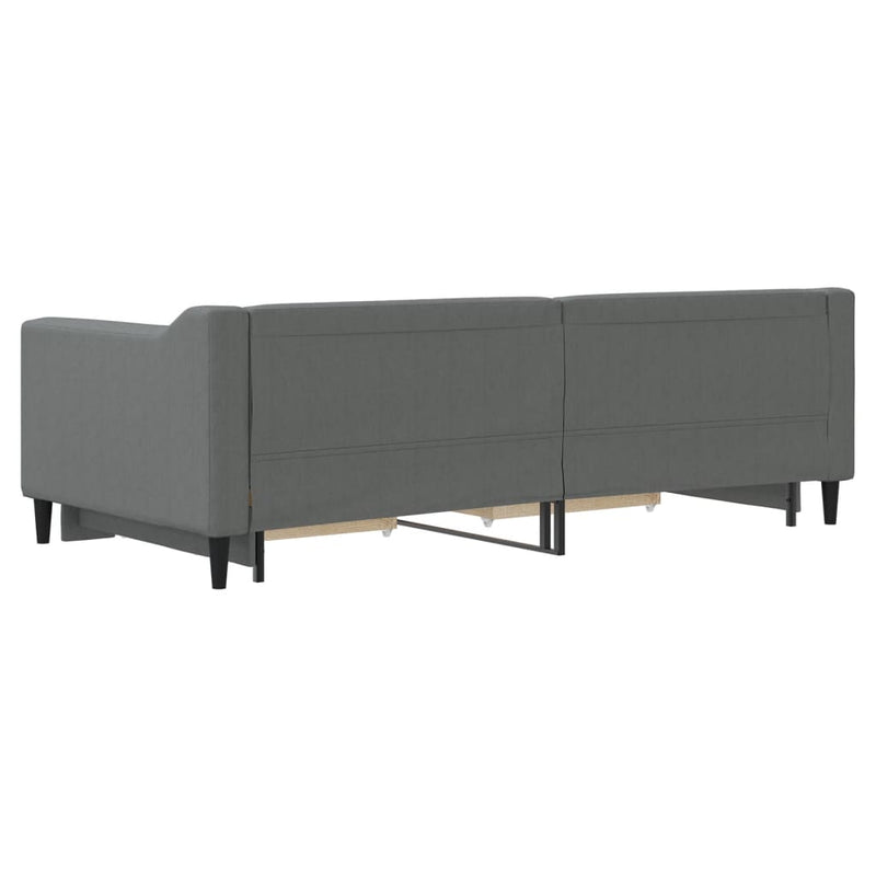 Daybed with Trundle and Drawers Dark Grey 92x187 cm Single Size Fabric