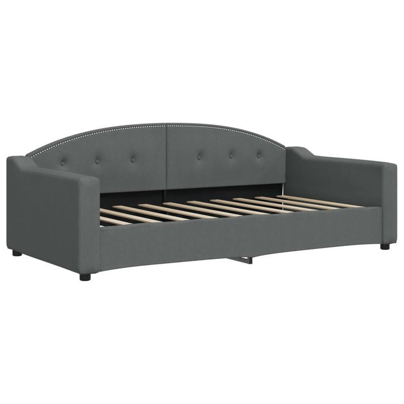 Daybed with Trundle and Drawers Dark Grey 92x187 cm Single Size Fabric