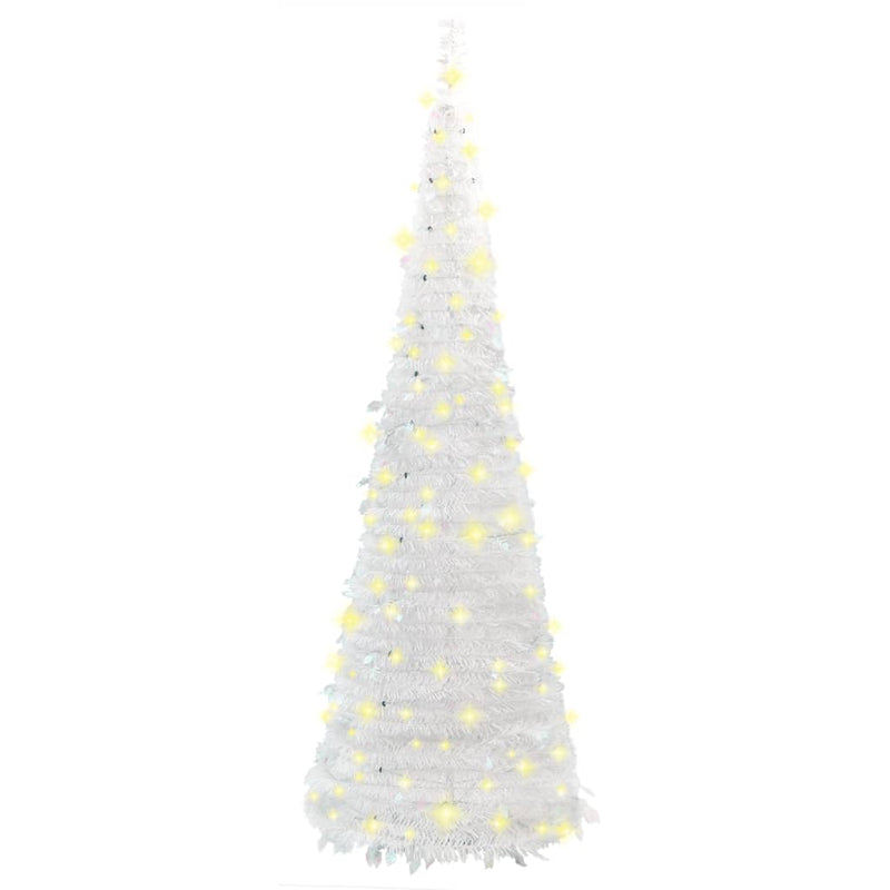 Artificial Christmas Tree Pop-up 200 LEDs White 210 cm