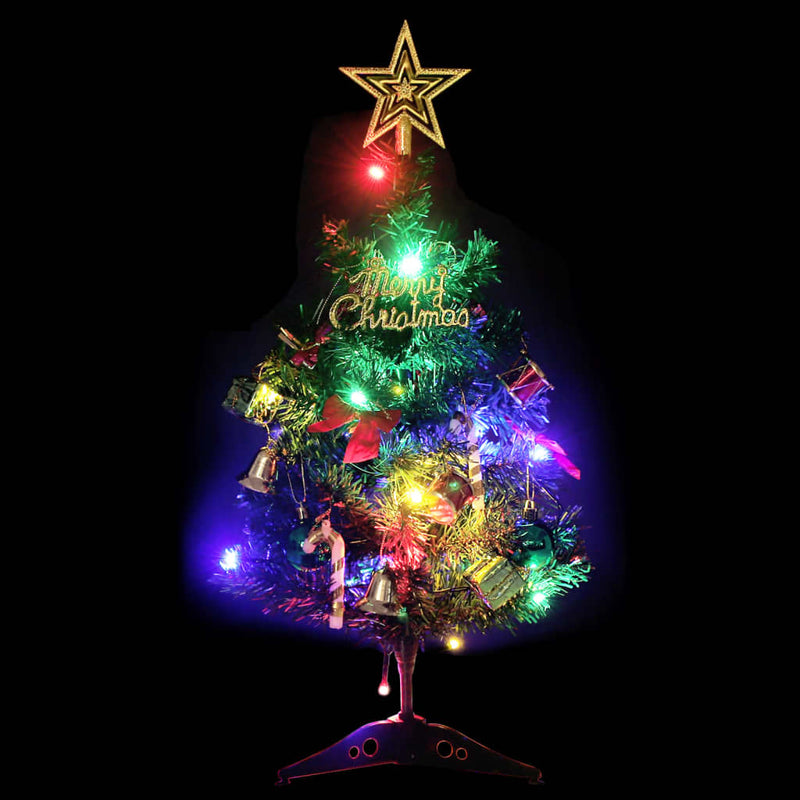 Mini Artificial Pre-lit Christmas Tree with 30 LEDs Green 60 cm