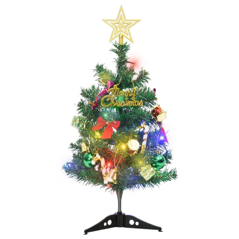 Mini Artificial Pre-lit Christmas Tree with 30 LEDs Green 60 cm