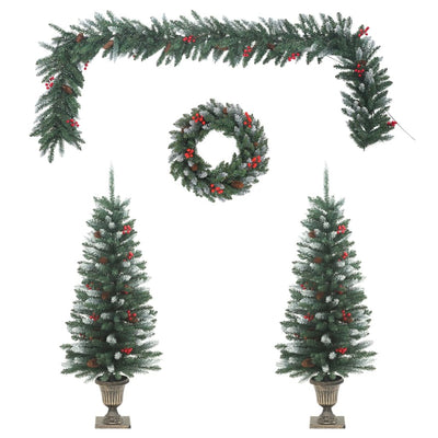 4 Piece Christmas Door Decoration Set PVC