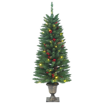Artificial Christmas Trees 2 pcs 100 LEDs Green 120 cm