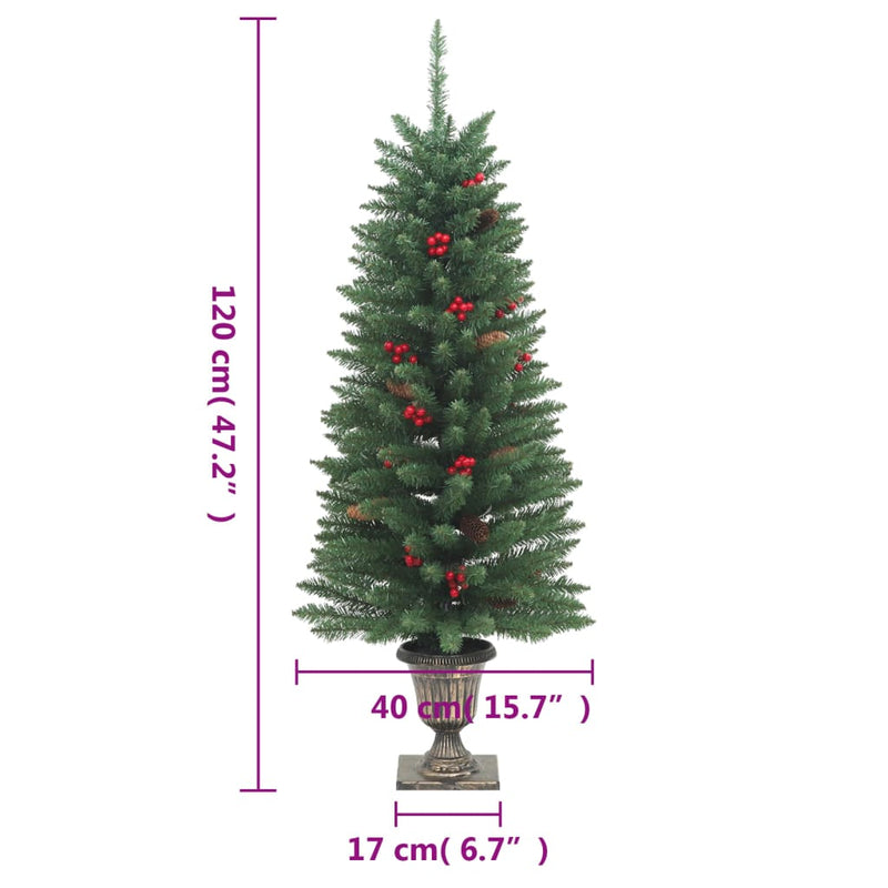 Artificial Christmas Trees 2 pcs 100 LEDs Green 120 cm