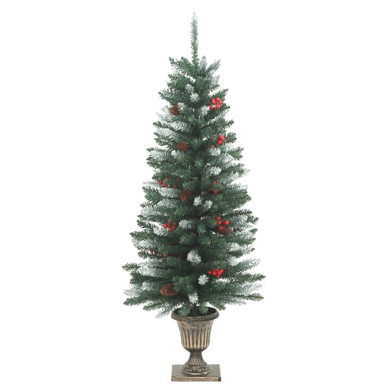 Artificial Christmas Trees 2 pcs 100 LEDs Green and White 120 cm