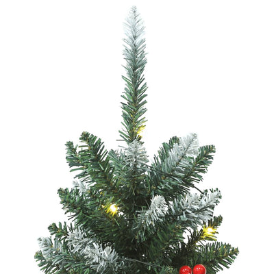 Artificial Christmas Trees 2 pcs 100 LEDs Green and White 120 cm