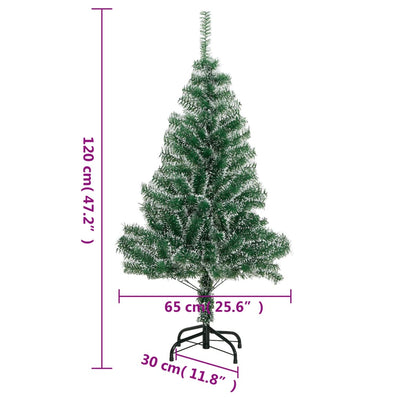 Artificial Christmas Tree with Flocked Snow Green 120 cm