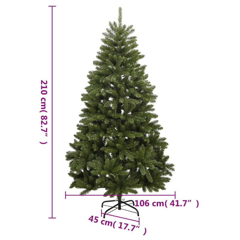 Artificial Hinged Christmas Tree with Stand Green 210 cm