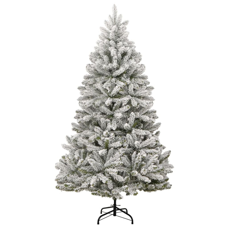 Artificial Hinged Christmas Tree with Flocked Snow 210 cm