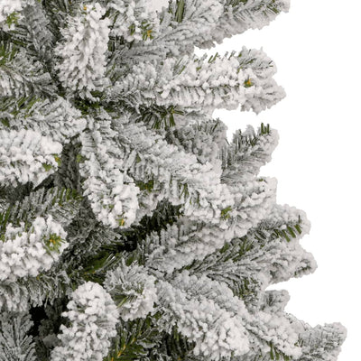 Artificial Hinged Christmas Tree with Flocked Snow 210 cm