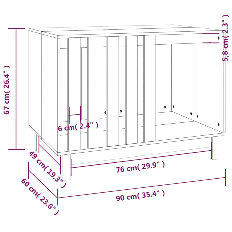 Dog House 90x60x67 cm Solid Wood Pine