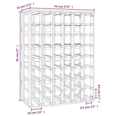 Wine Rack 70x33x94 cm Solid Wood Pine