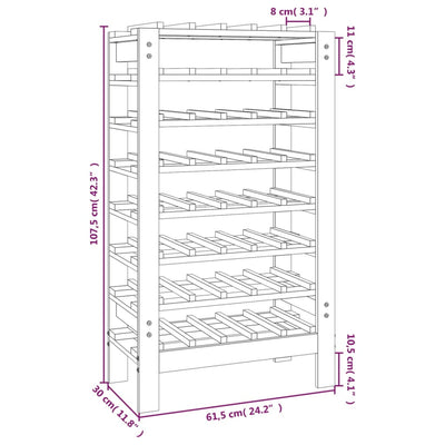 Wine Rack 61.5x30x107.5 cm Solid Wood Pine