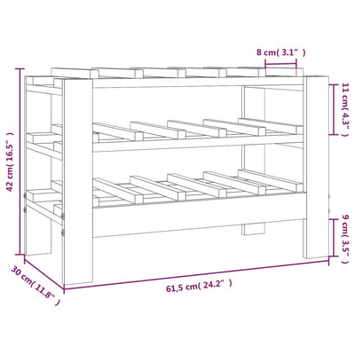 Wine Rack 61.5x30x42 cm Solid Wood Pine