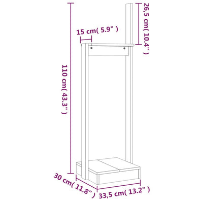 Log Holder 33.5x30x110 cm Solid Wood Pine