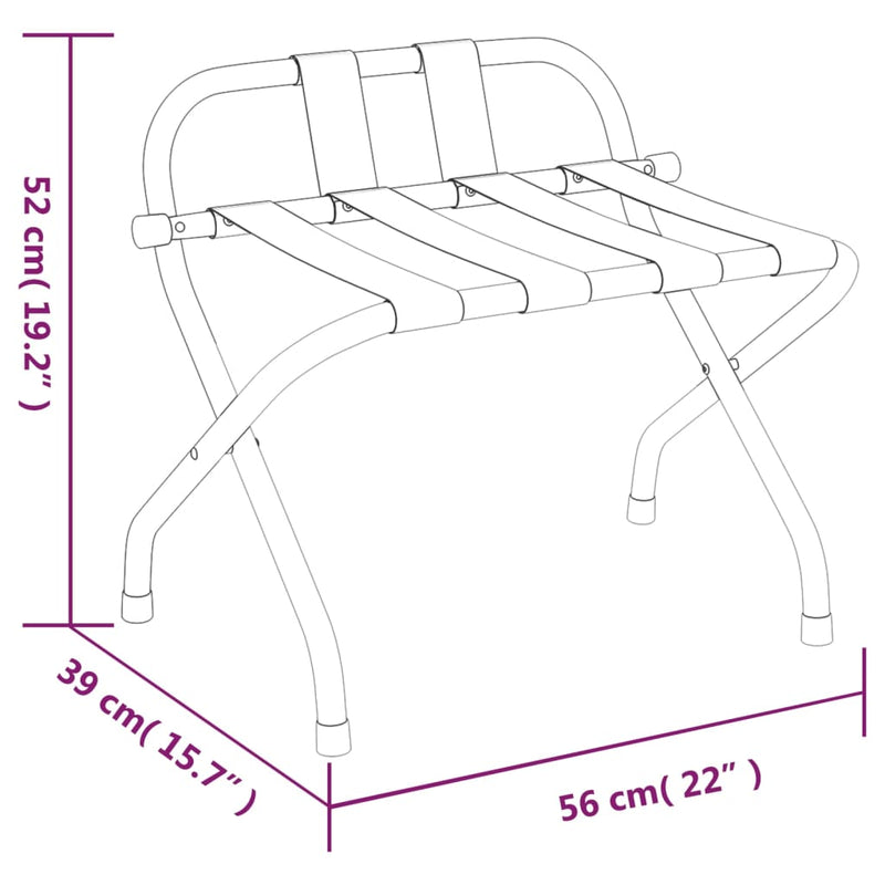 Luggage Rack with Backrest Black 56x39x52 cm