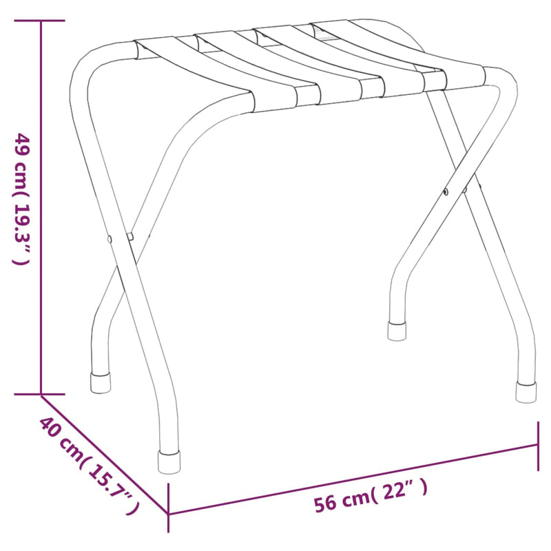 Luggage Rack Black and Silver 56x40x49 cm