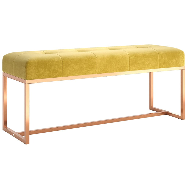 Bench Mustard Yellow 110x36x45 cm Velvet