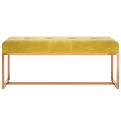 Bench Mustard Yellow 110x36x45 cm Velvet