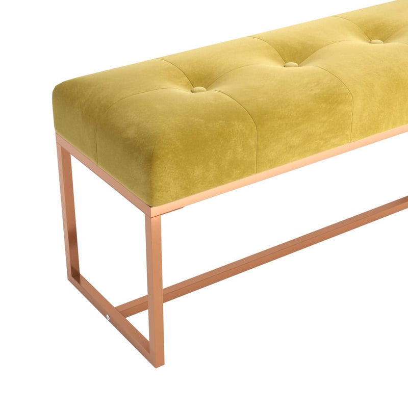 Bench Mustard Yellow 110x36x45 cm Velvet