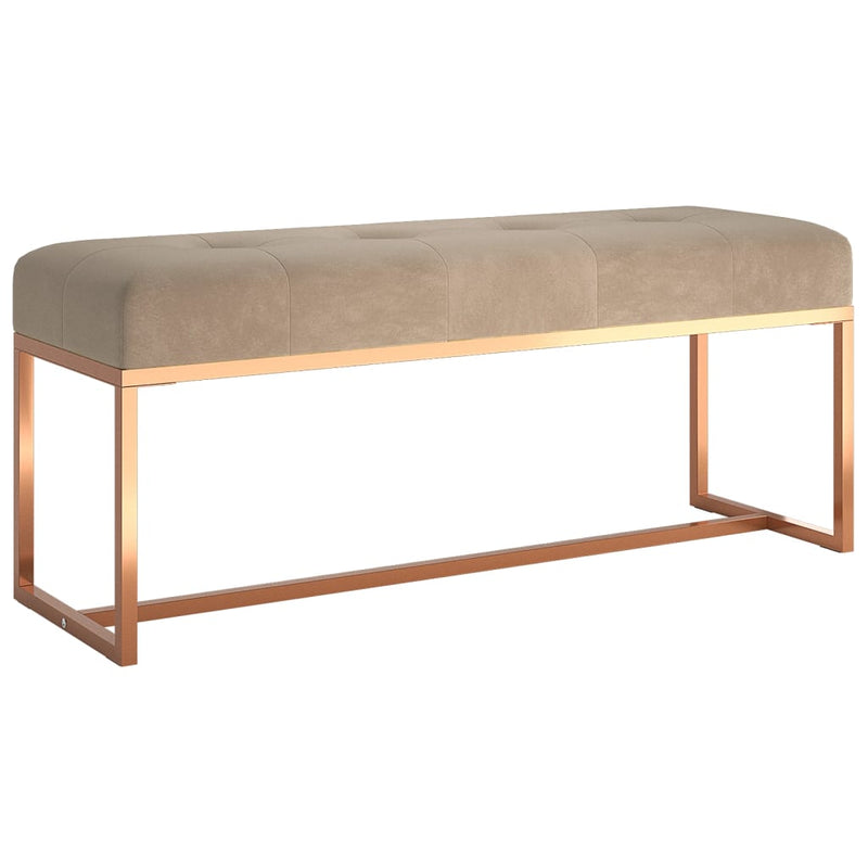 Bench Beige 110x36x45 cm Velvet