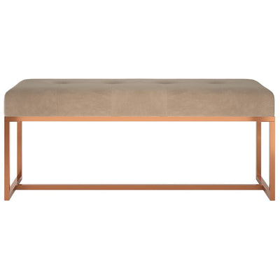 Bench Beige 110x36x45 cm Velvet