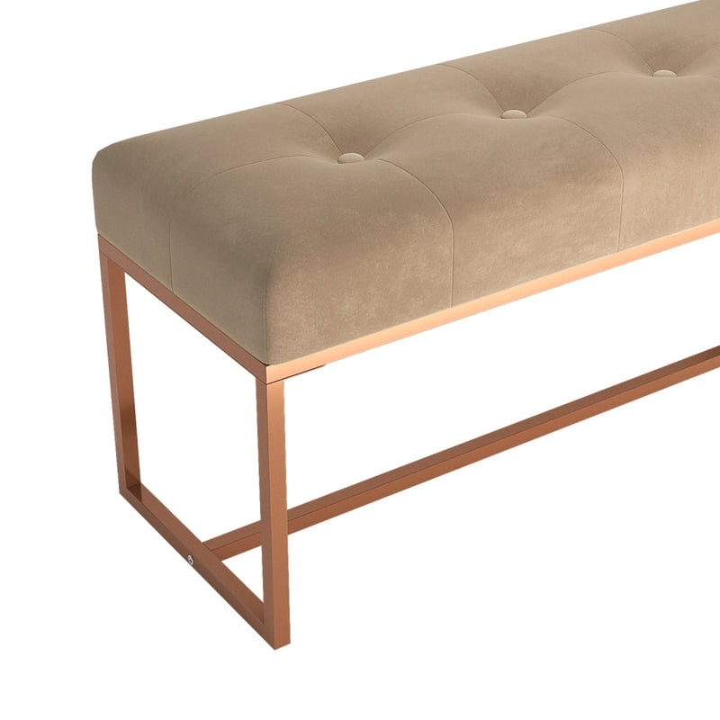 Bench Beige 110x36x45 cm Velvet