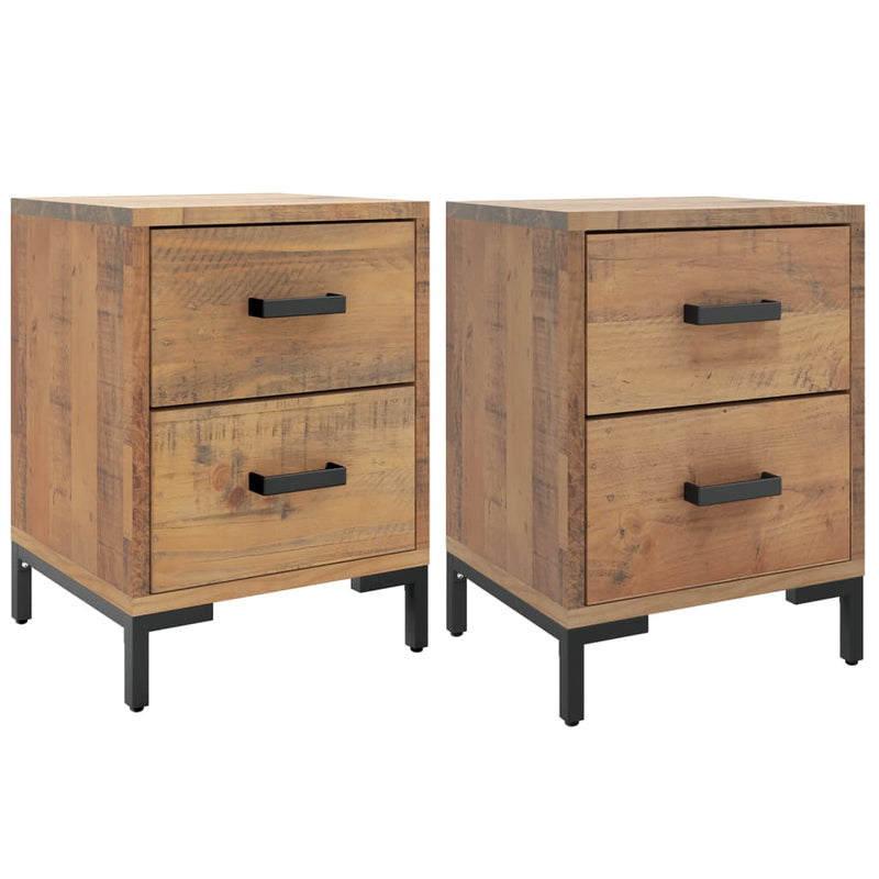 Bedside Cabinets 2 pcs 36x30x45 cm Solid Wood Pine