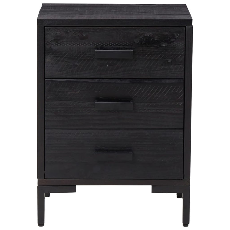 Bedside Cabinets 2 pcs Black 40x30x55 cm Solid Wood Pine