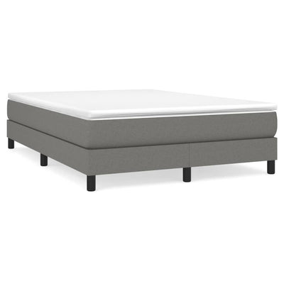 Box Spring Bed with Mattress Dark Grey 153x203 cm Queen Size Fabric
