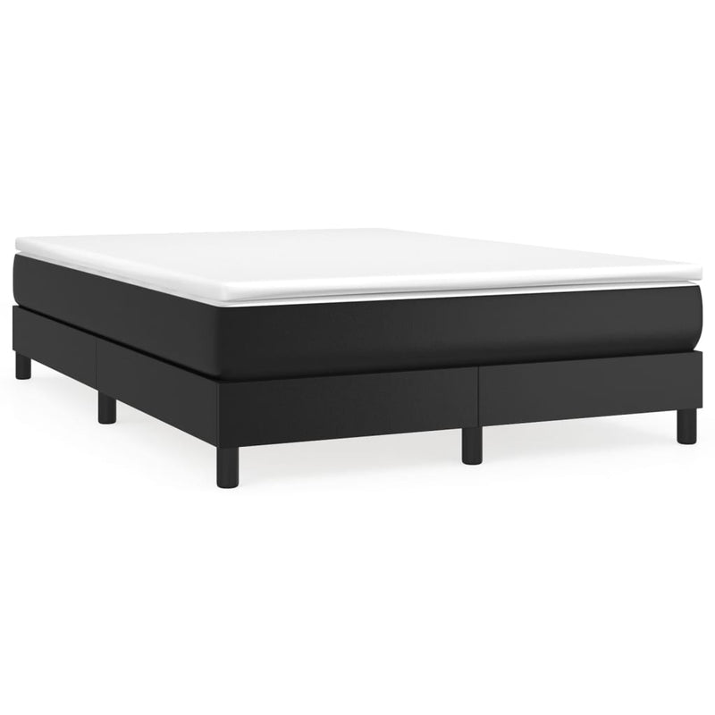 Box Spring Bed with Mattress Black 137x190 cm Faux Leather