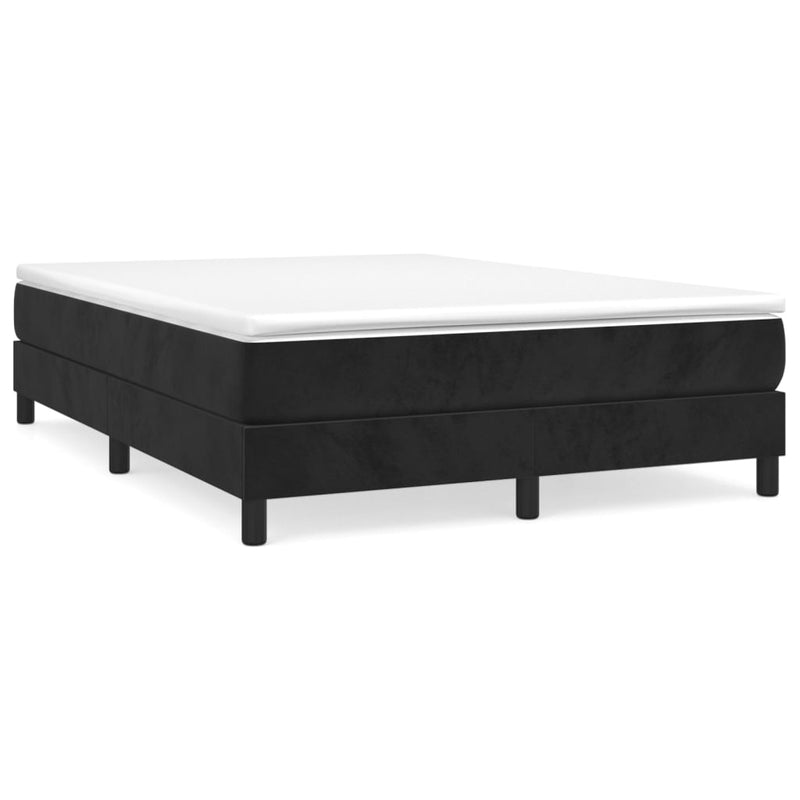 Box Spring Bed with Mattress Black 137x187 cm Double Size Velvet