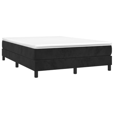 Box Spring Bed with Mattress Black 137x187 cm Double Size Velvet