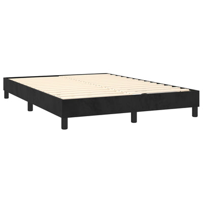 Box Spring Bed with Mattress Black 137x187 cm Double Size Velvet