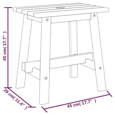 Stool 45x29x45 cm Rectangular Solid Wood Acacia