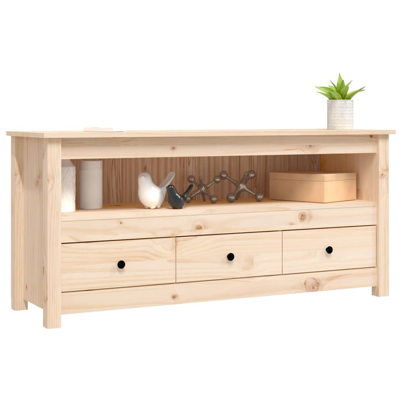 TV Cabinet 114x35x52 cm Solid Wood Pine