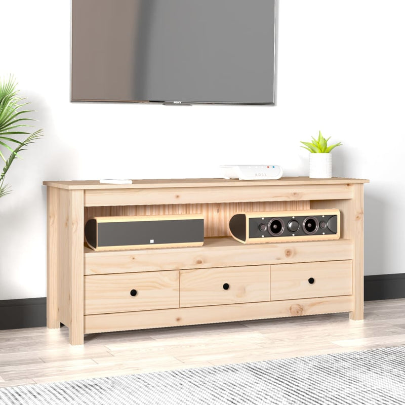 TV Cabinet 114x35x52 cm Solid Wood Pine