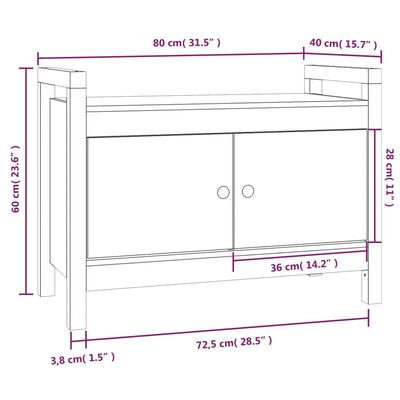 Hall Bench 80x40x60 cm Solid Wood Pine