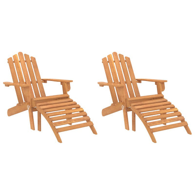 Garden Adirondack Chairs with Footrests 2 pcs Solid Wood Acacia