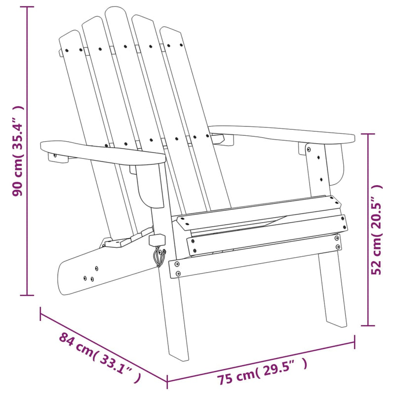 Garden Adirondack Chairs with Footrests 2 pcs Solid Wood Acacia